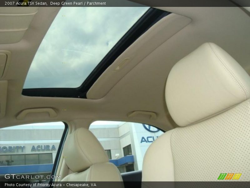Deep Green Pearl / Parchment 2007 Acura TSX Sedan