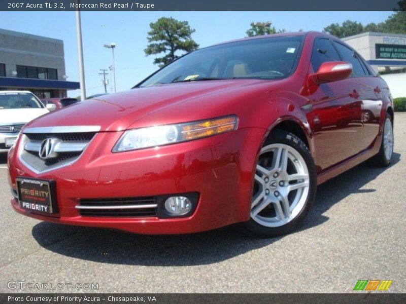 Moroccan Red Pearl / Taupe 2007 Acura TL 3.2