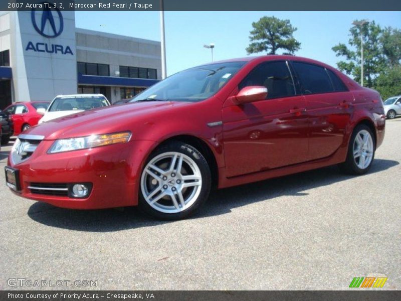 Moroccan Red Pearl / Taupe 2007 Acura TL 3.2