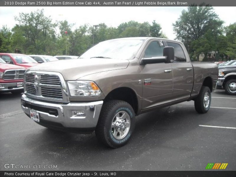 Austin Tan Pearl / Light Pebble Beige/Bark Brown 2010 Dodge Ram 2500 Big Horn Edition Crew Cab 4x4