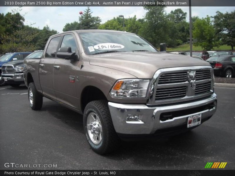 Austin Tan Pearl / Light Pebble Beige/Bark Brown 2010 Dodge Ram 2500 Big Horn Edition Crew Cab 4x4