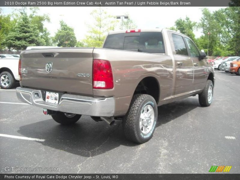 Austin Tan Pearl / Light Pebble Beige/Bark Brown 2010 Dodge Ram 2500 Big Horn Edition Crew Cab 4x4