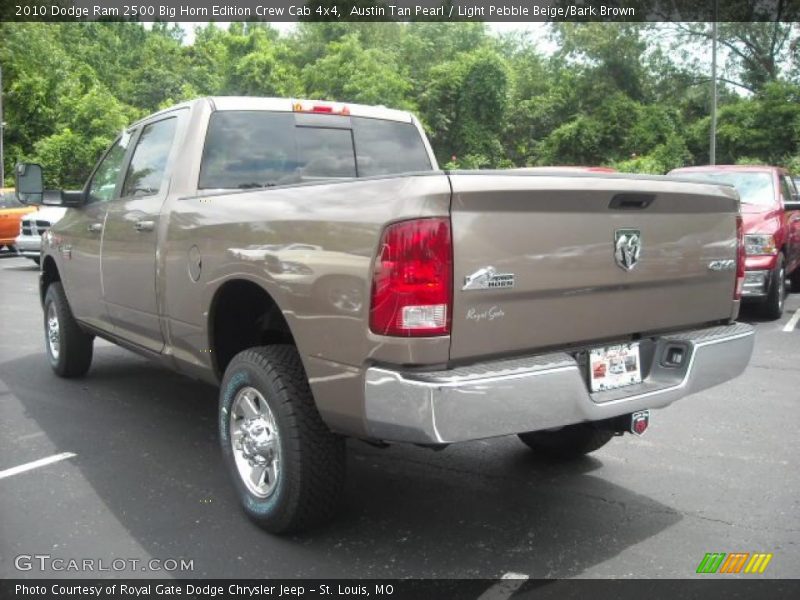 Austin Tan Pearl / Light Pebble Beige/Bark Brown 2010 Dodge Ram 2500 Big Horn Edition Crew Cab 4x4