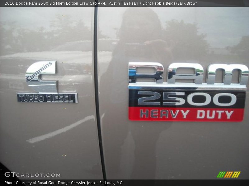 Austin Tan Pearl / Light Pebble Beige/Bark Brown 2010 Dodge Ram 2500 Big Horn Edition Crew Cab 4x4