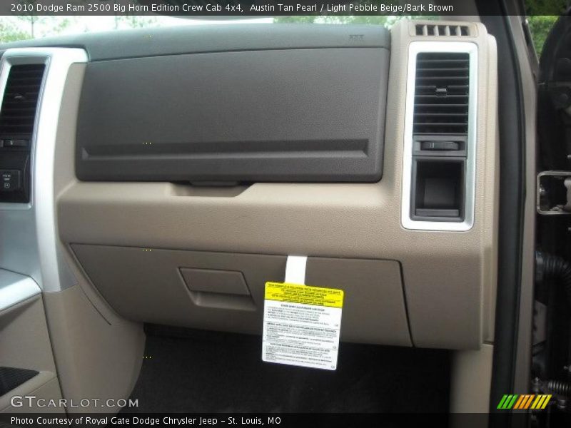 Austin Tan Pearl / Light Pebble Beige/Bark Brown 2010 Dodge Ram 2500 Big Horn Edition Crew Cab 4x4