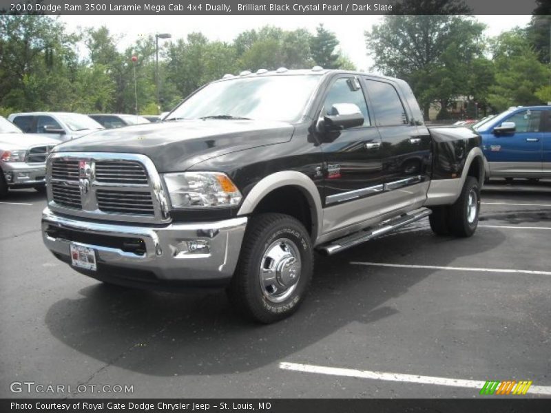 Brilliant Black Crystal Pearl / Dark Slate 2010 Dodge Ram 3500 Laramie Mega Cab 4x4 Dually