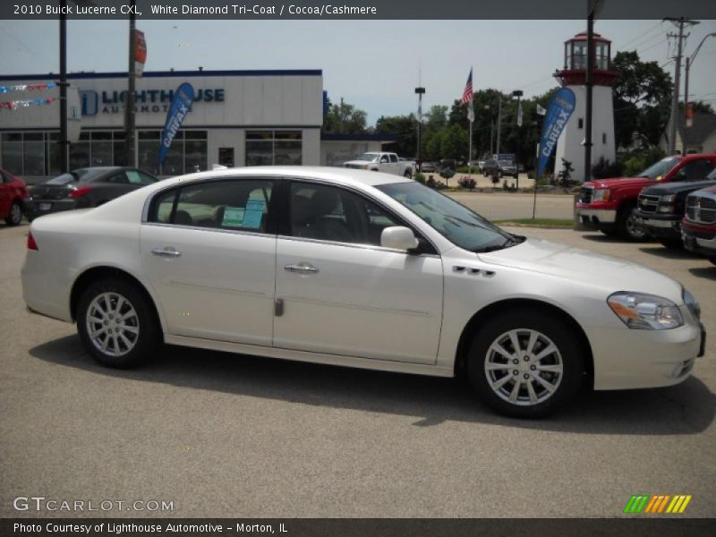 White Diamond Tri-Coat / Cocoa/Cashmere 2010 Buick Lucerne CXL