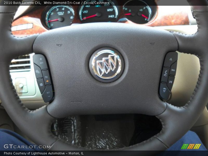 White Diamond Tri-Coat / Cocoa/Cashmere 2010 Buick Lucerne CXL