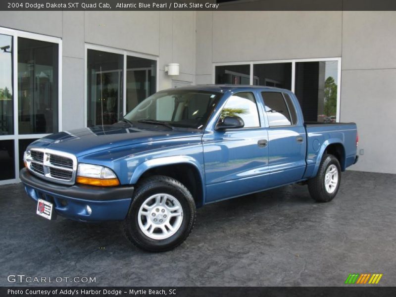 Atlantic Blue Pearl / Dark Slate Gray 2004 Dodge Dakota SXT Quad Cab