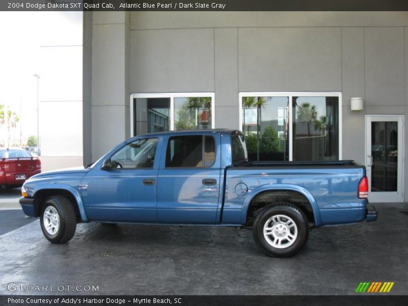 Atlantic Blue Pearl / Dark Slate Gray 2004 Dodge Dakota SXT Quad Cab