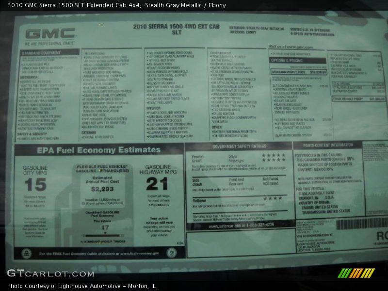 Stealth Gray Metallic / Ebony 2010 GMC Sierra 1500 SLT Extended Cab 4x4