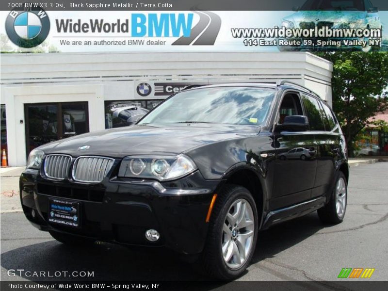 Black Sapphire Metallic / Terra Cotta 2008 BMW X3 3.0si