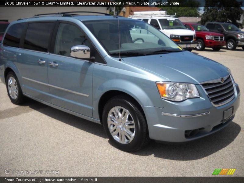 Clearwater Blue Pearlcoat / Medium Slate Gray/Light Shale 2008 Chrysler Town & Country Limited