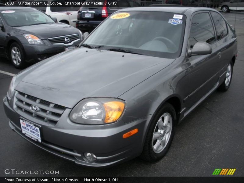 Charcoal Gray Metallic / Gray 2003 Hyundai Accent GL Coupe