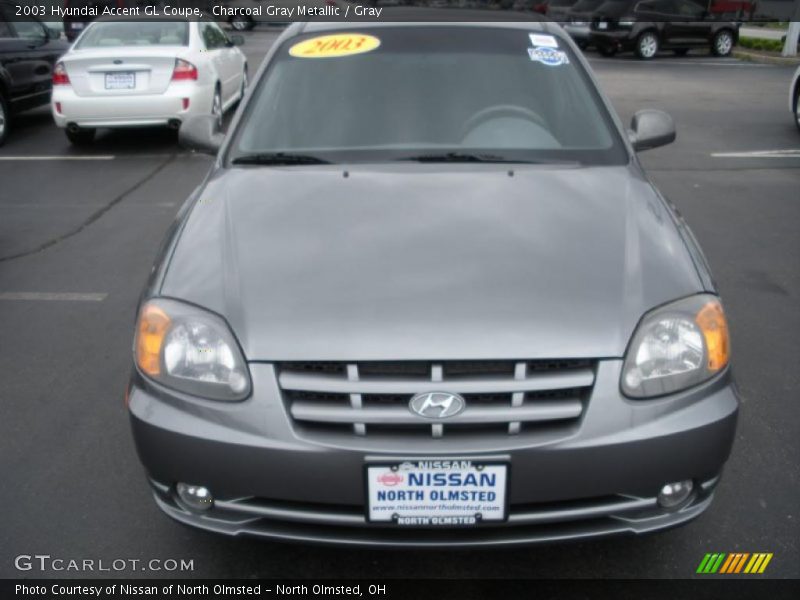 Charcoal Gray Metallic / Gray 2003 Hyundai Accent GL Coupe