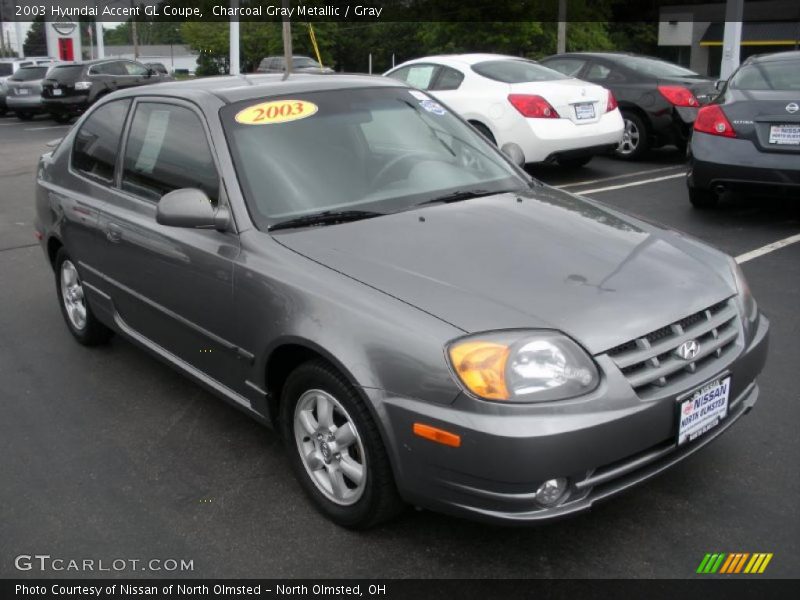 Charcoal Gray Metallic / Gray 2003 Hyundai Accent GL Coupe