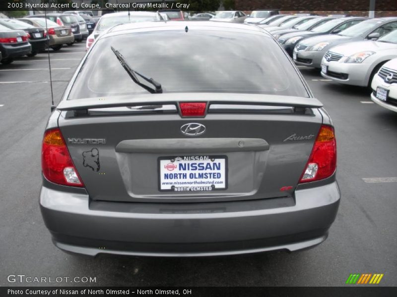 Charcoal Gray Metallic / Gray 2003 Hyundai Accent GL Coupe