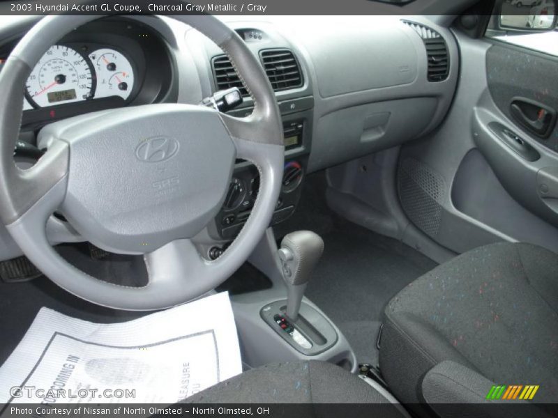 Charcoal Gray Metallic / Gray 2003 Hyundai Accent GL Coupe