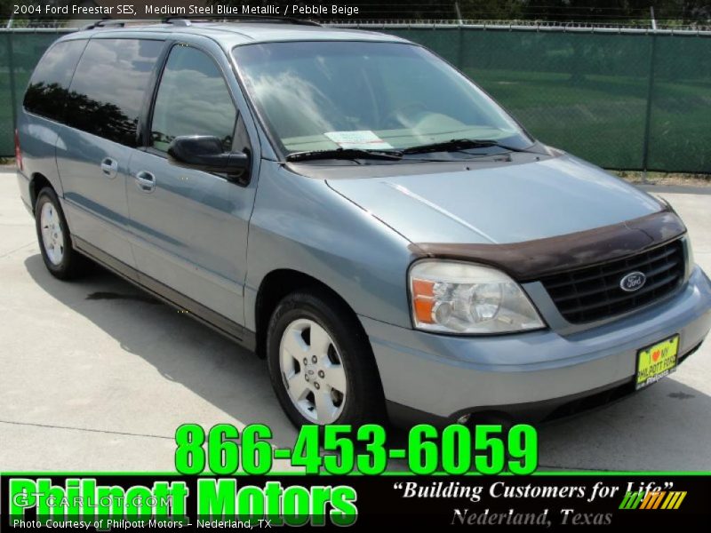 Medium Steel Blue Metallic / Pebble Beige 2004 Ford Freestar SES
