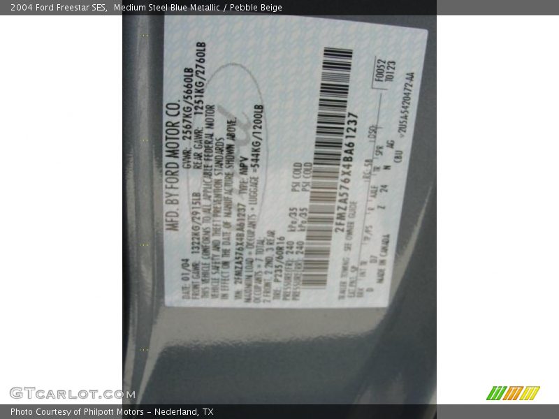 Medium Steel Blue Metallic / Pebble Beige 2004 Ford Freestar SES