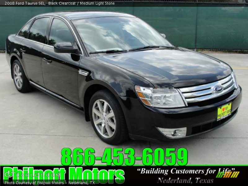 Black Clearcoat / Medium Light Stone 2008 Ford Taurus SEL