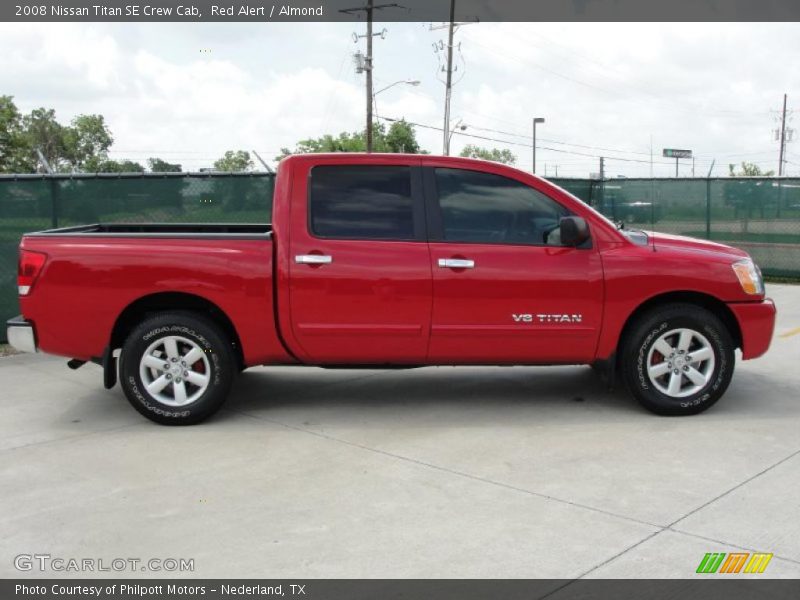 Red Alert / Almond 2008 Nissan Titan SE Crew Cab