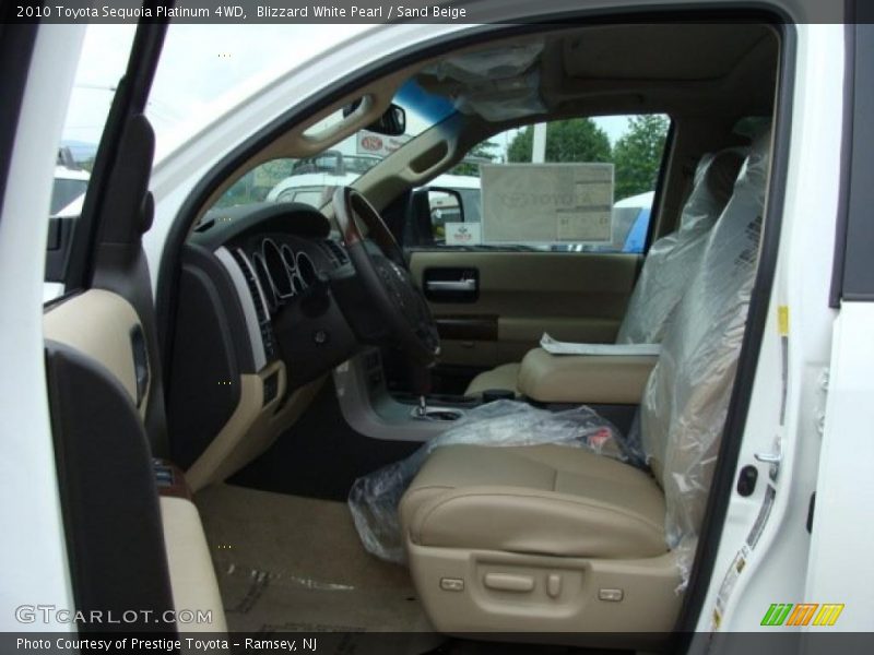 Blizzard White Pearl / Sand Beige 2010 Toyota Sequoia Platinum 4WD