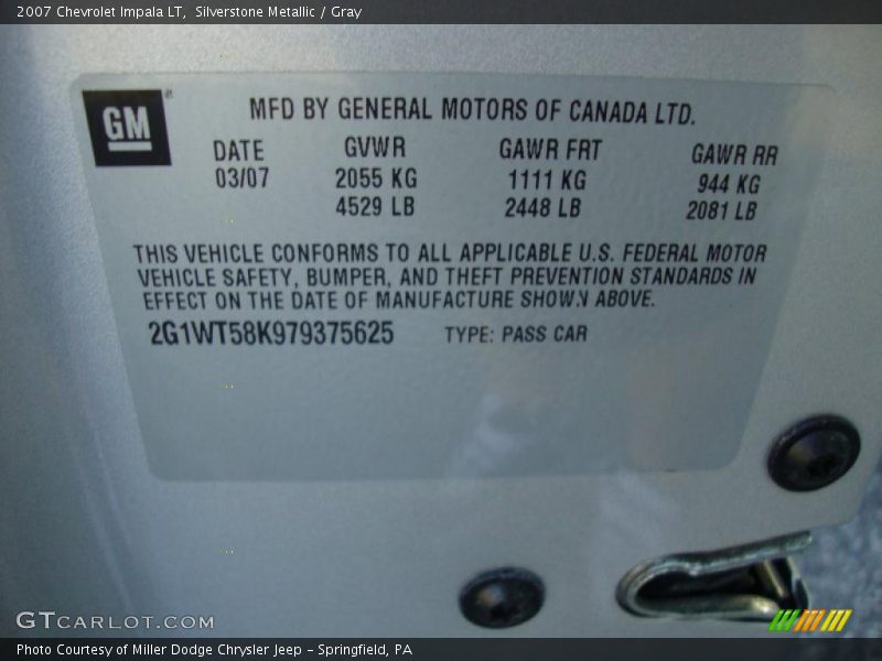 Silverstone Metallic / Gray 2007 Chevrolet Impala LT