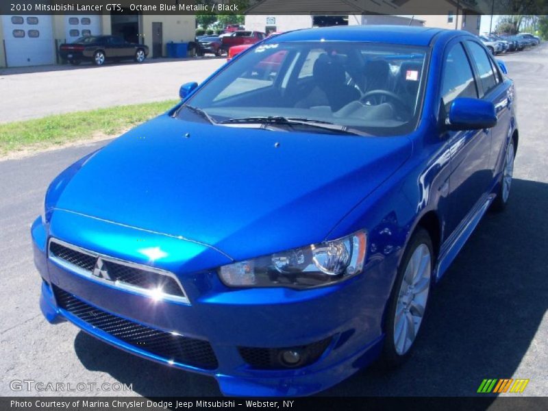 Octane Blue Metallic / Black 2010 Mitsubishi Lancer GTS