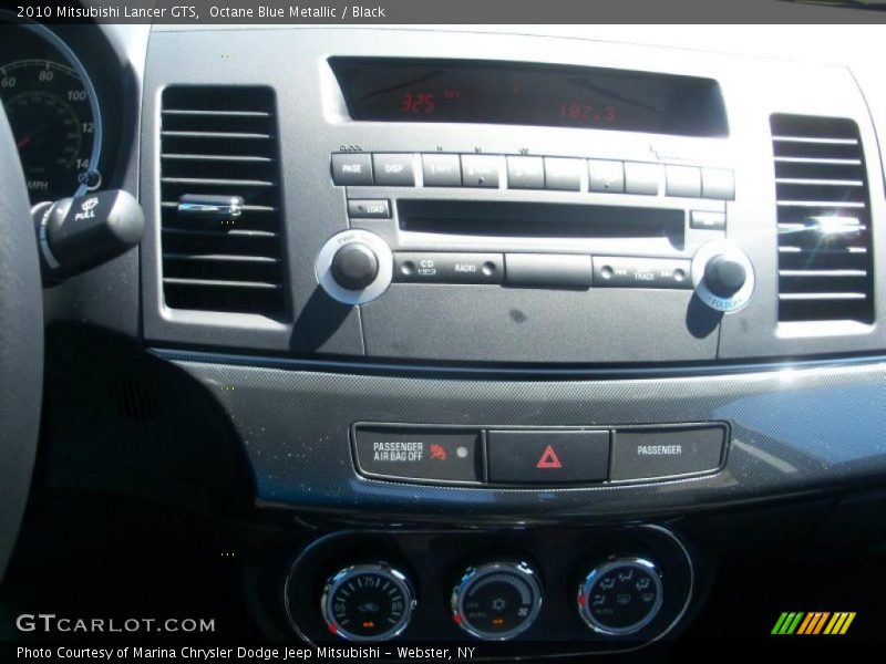 Octane Blue Metallic / Black 2010 Mitsubishi Lancer GTS