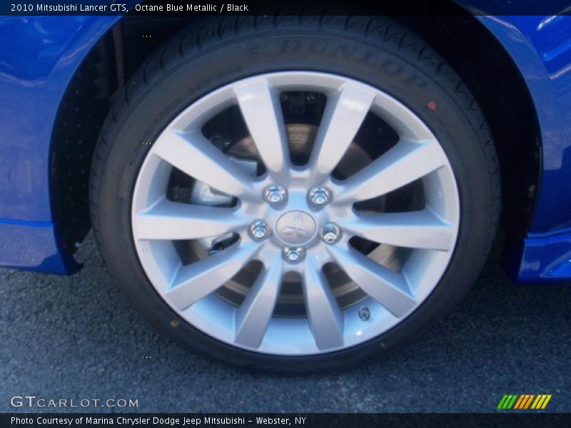 Octane Blue Metallic / Black 2010 Mitsubishi Lancer GTS