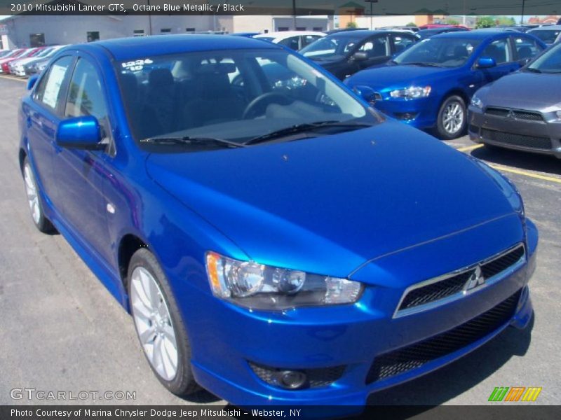 Octane Blue Metallic / Black 2010 Mitsubishi Lancer GTS