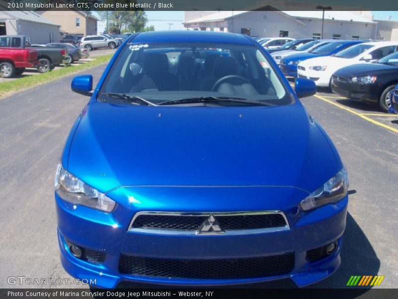 Octane Blue Metallic / Black 2010 Mitsubishi Lancer GTS