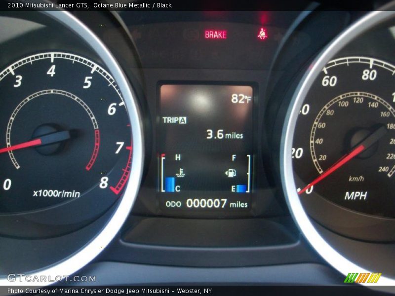 Octane Blue Metallic / Black 2010 Mitsubishi Lancer GTS