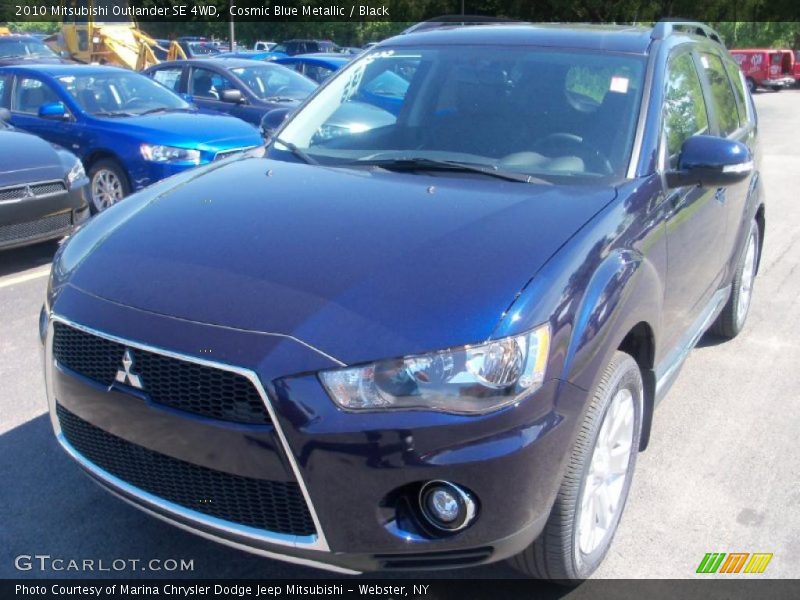 Cosmic Blue Metallic / Black 2010 Mitsubishi Outlander SE 4WD