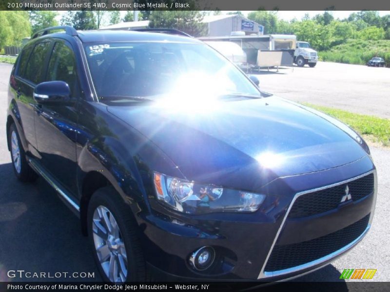 Cosmic Blue Metallic / Black 2010 Mitsubishi Outlander SE 4WD