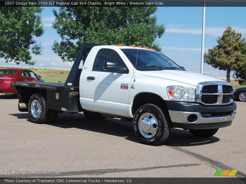 Bright White / Medium Slate Gray 2007 Dodge Ram 3500 SLT Regular Cab 4x4 Chassis