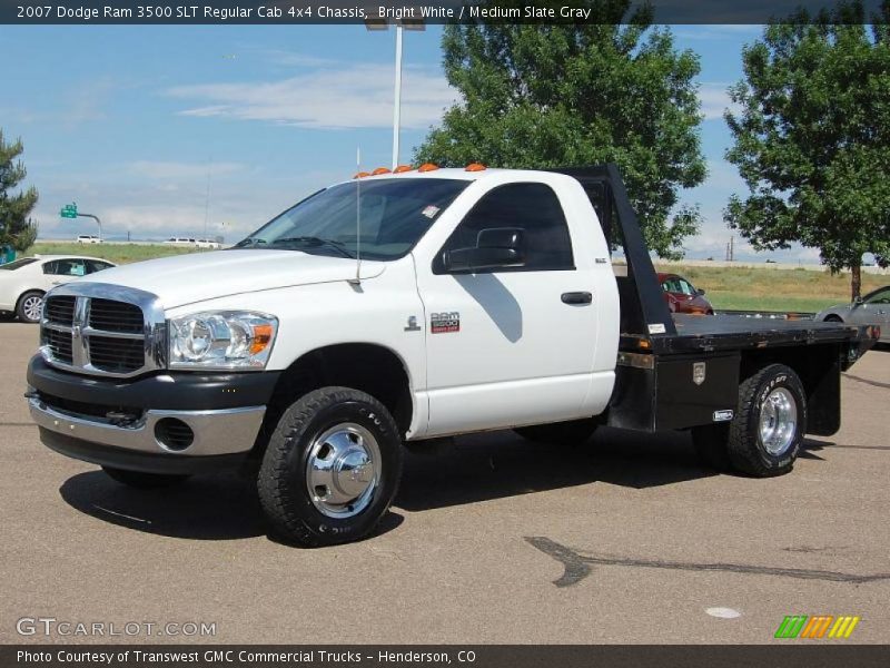 Bright White / Medium Slate Gray 2007 Dodge Ram 3500 SLT Regular Cab 4x4 Chassis
