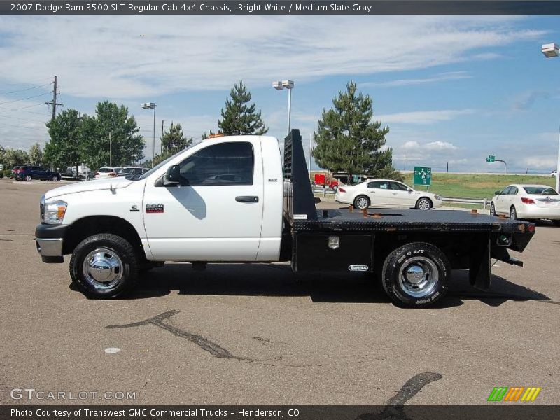 Bright White / Medium Slate Gray 2007 Dodge Ram 3500 SLT Regular Cab 4x4 Chassis