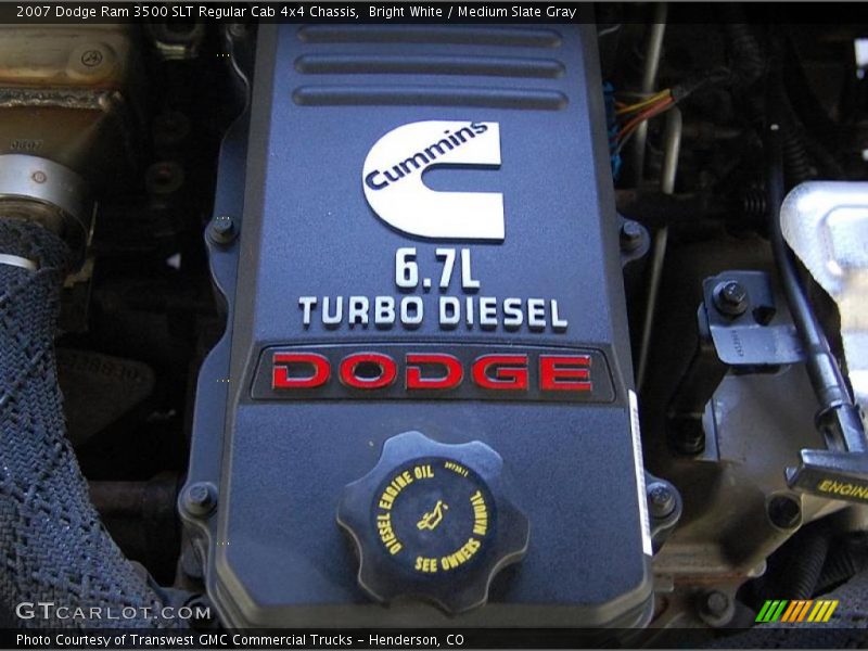 Bright White / Medium Slate Gray 2007 Dodge Ram 3500 SLT Regular Cab 4x4 Chassis
