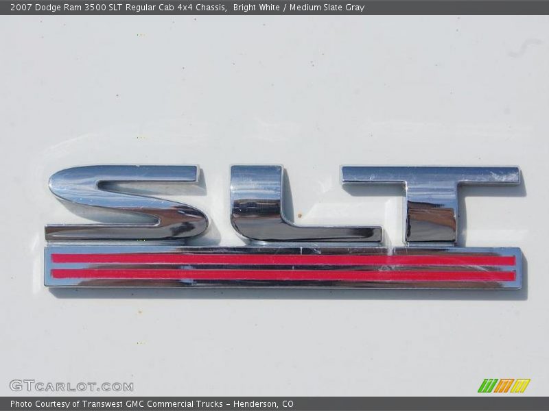 Bright White / Medium Slate Gray 2007 Dodge Ram 3500 SLT Regular Cab 4x4 Chassis