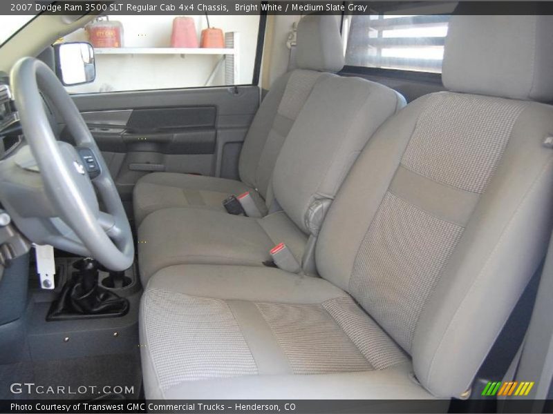 Bright White / Medium Slate Gray 2007 Dodge Ram 3500 SLT Regular Cab 4x4 Chassis