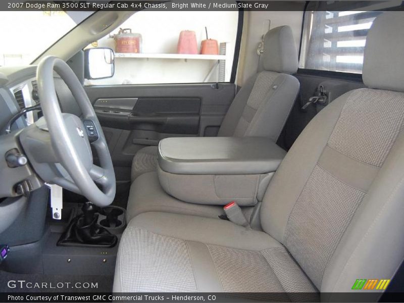 Bright White / Medium Slate Gray 2007 Dodge Ram 3500 SLT Regular Cab 4x4 Chassis
