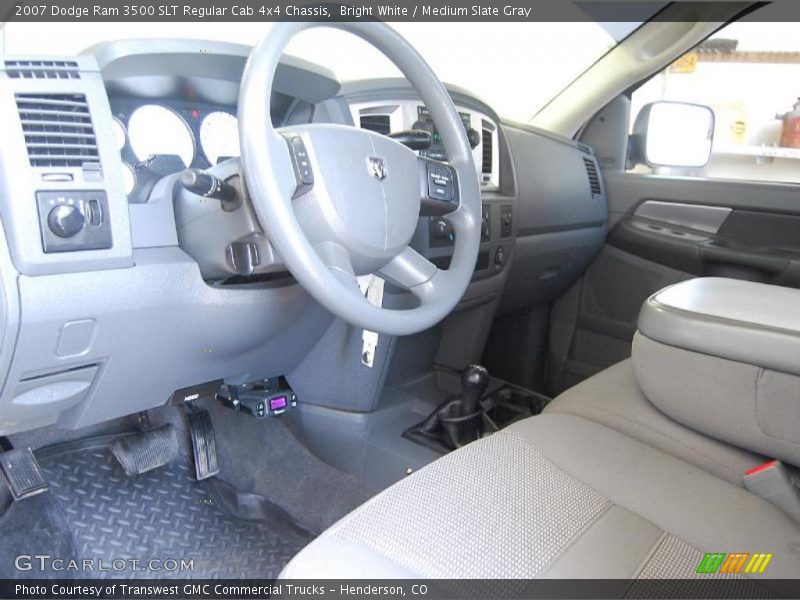 Bright White / Medium Slate Gray 2007 Dodge Ram 3500 SLT Regular Cab 4x4 Chassis