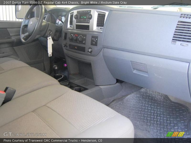 Bright White / Medium Slate Gray 2007 Dodge Ram 3500 SLT Regular Cab 4x4 Chassis