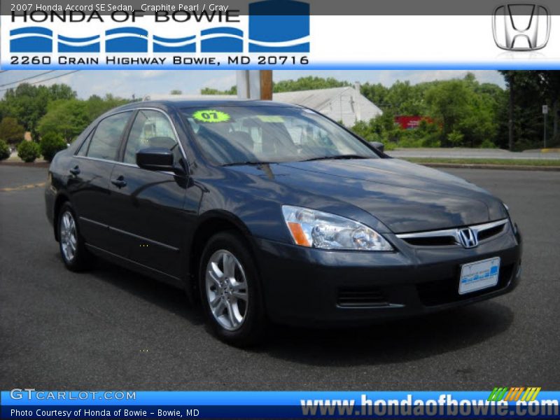 Graphite Pearl / Gray 2007 Honda Accord SE Sedan