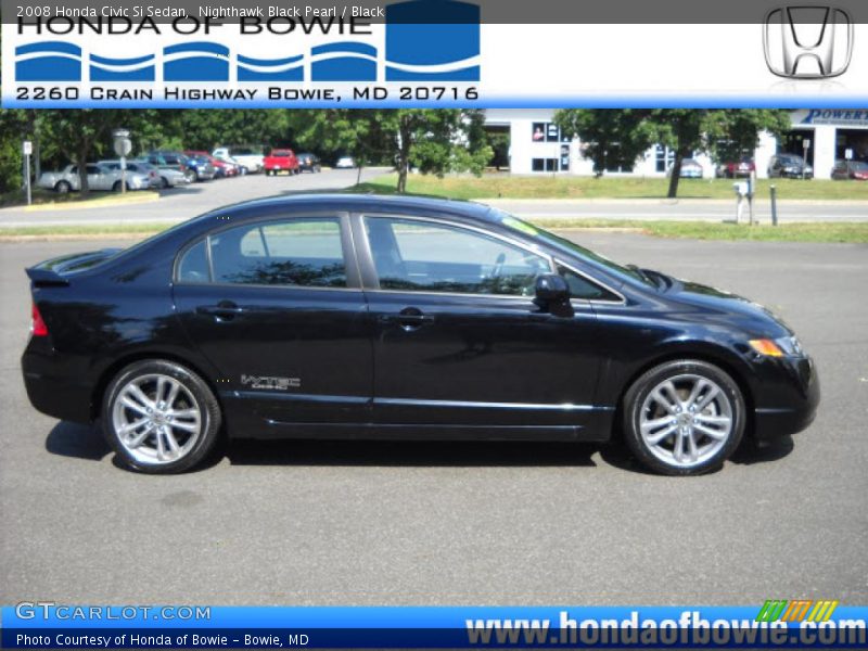 Nighthawk Black Pearl / Black 2008 Honda Civic Si Sedan