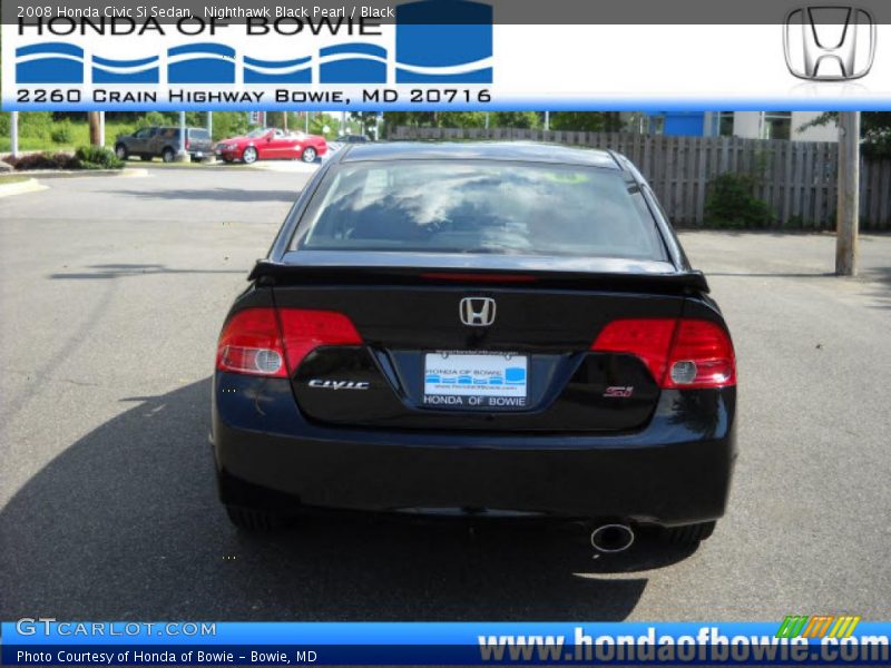 Nighthawk Black Pearl / Black 2008 Honda Civic Si Sedan