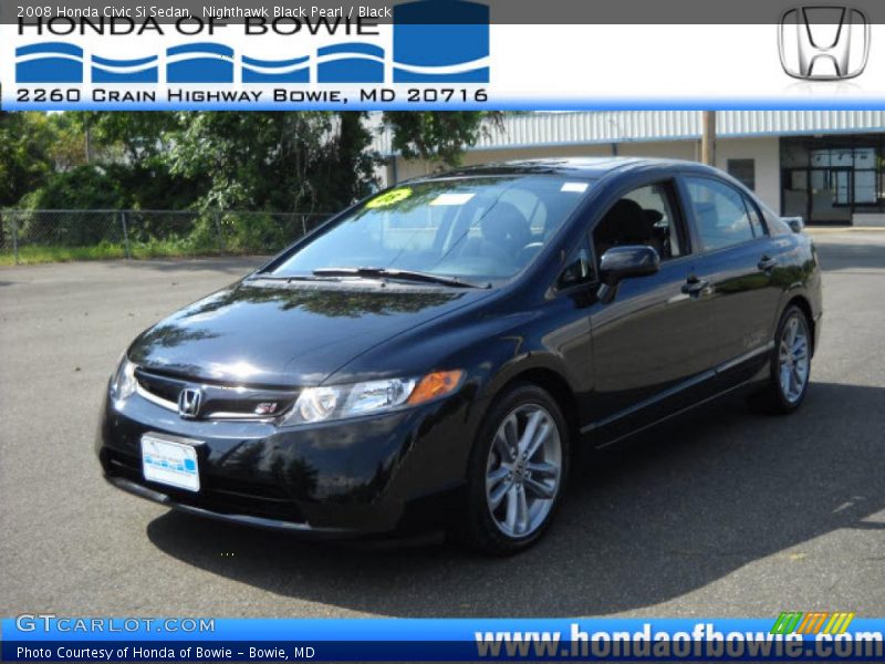 Nighthawk Black Pearl / Black 2008 Honda Civic Si Sedan