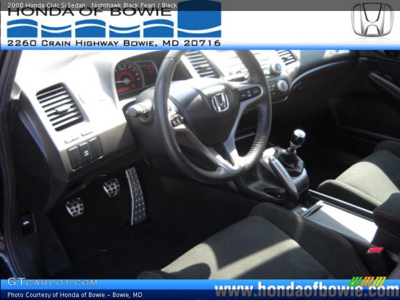 Nighthawk Black Pearl / Black 2008 Honda Civic Si Sedan